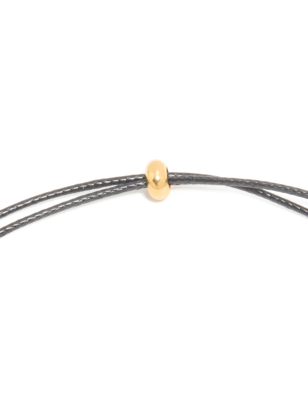Waterproof Gold Plated Stainless Steel Molten Pebble Pendant Black Cord Necklace