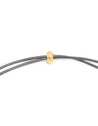 Waterproof Gold Plated Stainless Steel Molten Pebble Pendant Black Cord Necklace - link has visual effect only