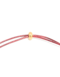 Waterproof Gold Plated Stainless Steel Miini Pebble Pendant Pink Cord Necklace - link has visual effect only