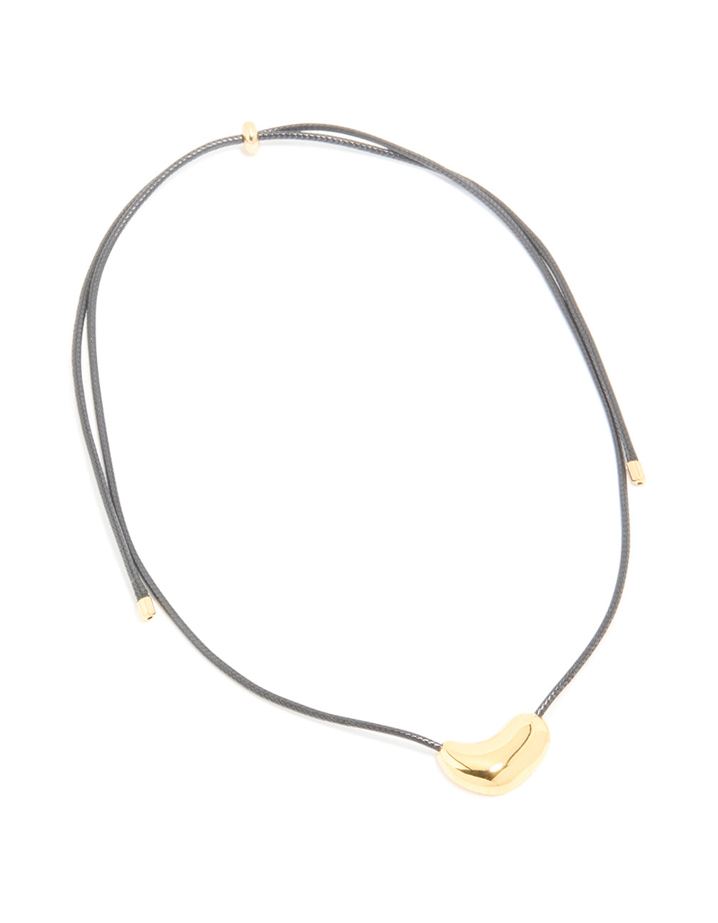 Waterproof Gold Plated Stainless Steel Pebble Pendant Cord Necklace
