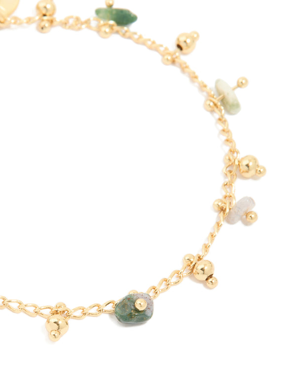 Gold Plated Semi Precious Stones Bracelet
