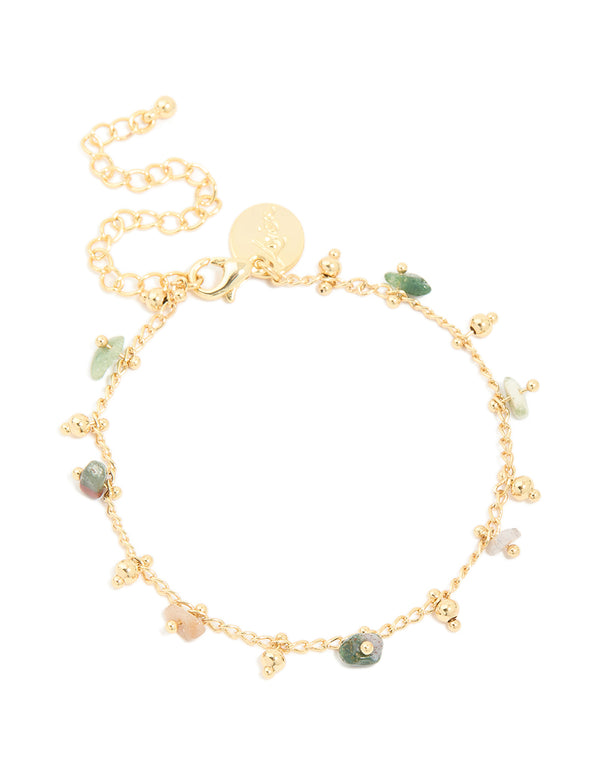 Gold Plated Semi Precious Stones Bracelet