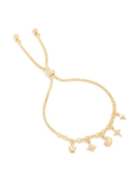 Gold Plated Cubic Zirconia Celestial Charms Toggle Bracelet - link has visual effect only