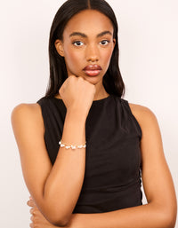 Waterproof Gold Plated Stainless Steel Rose Quartz Semi Precious Stone Chip Bracelet - link has visual effect only