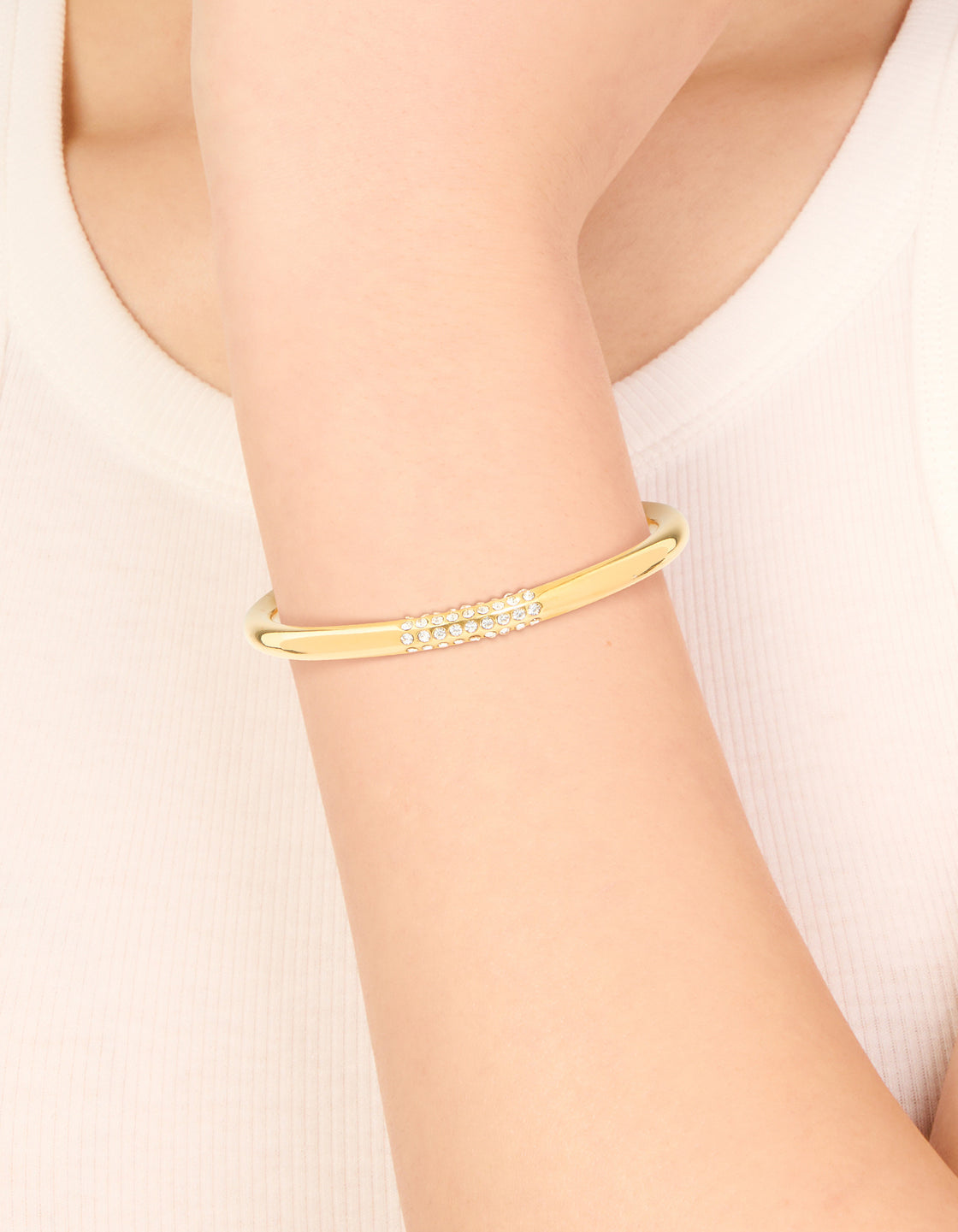Waterproof Gold Plated Stainless Steel Diamante Wrist Cuff