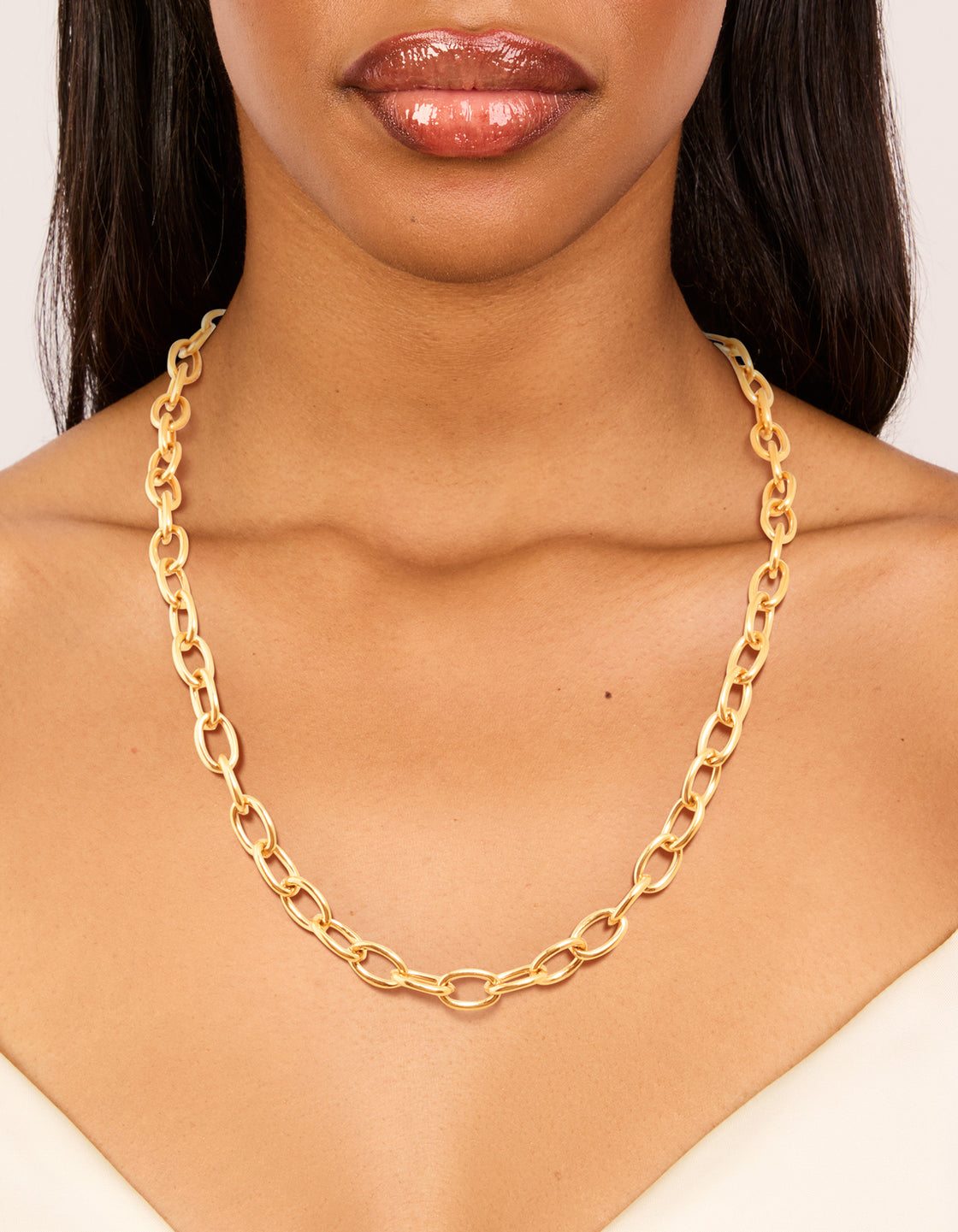 Waterproof Gold Plated Stainless Steel Dainty Clasp Chain Necklace