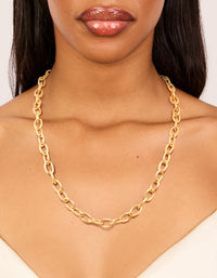 Waterproof Gold Plated Stainless Steel Dainty Clasp Chain Necklace - link has visual effect only