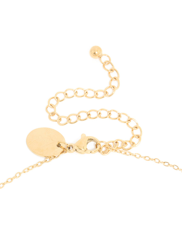 Waterproof Gold Plated Stainless Steel Birth Flower January Carnation Necklace