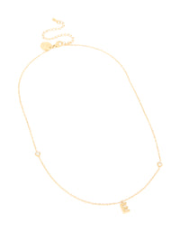 Waterproof Gold Plated Stainless Steel Letter E Dainty Pendant Necklace - link has visual effect only