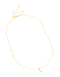 Waterproof Gold Plated Stainless Steel Letter L Dainty Pendant Necklace - link has visual effect only