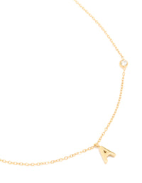 Waterproof Gold Plated Stainless Steel Letter A Pendant Pendant Necklace - link has visual effect only