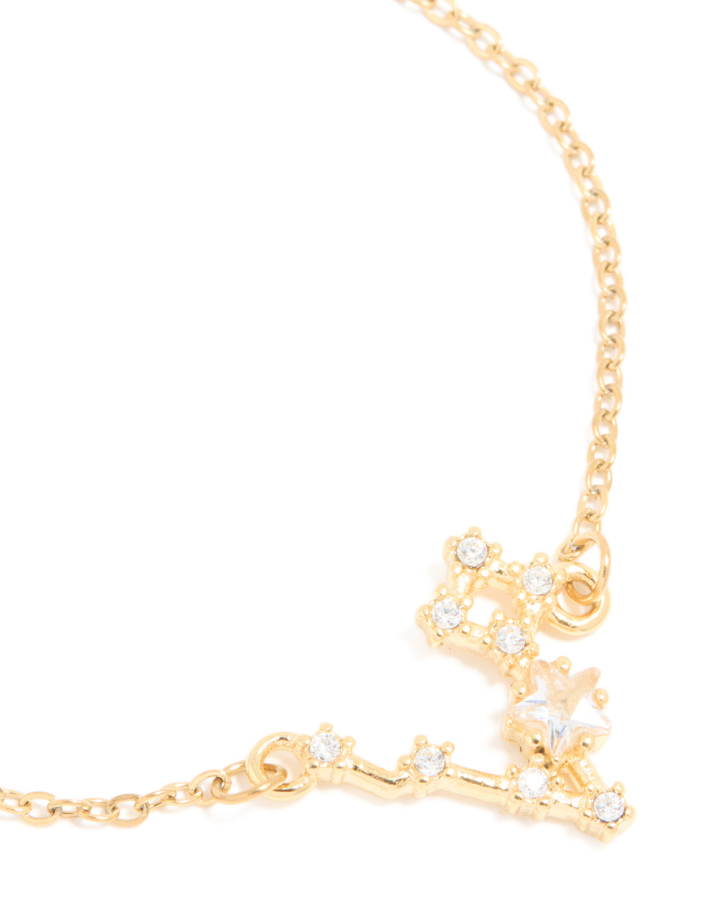 Waterproof Gold Plated Stainless Steel Cubic Zirconia Pisces Zodiac Sign Bracelet
