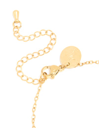 Waterproof Gold Plated Stainless Steel January Red Cubic Zirconia Birthstone Bracelet - link has visual effect only