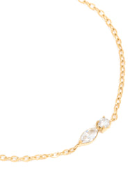 Waterproof Gold Plated Stainless Steel April Cubic Zirconia Birthstone Bracelet - link has visual effect only