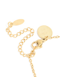 This waterproof gold plated stainless steel cubic zirconia Leo zodiac bracelet with celestial and star accents in statement style closure detail view - link has visual effect only