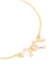 Waterproof Gold Plated Stainless Steel Cubic Zirconia Virgo Zodiac Sign Bracelet - link has visual effect only
