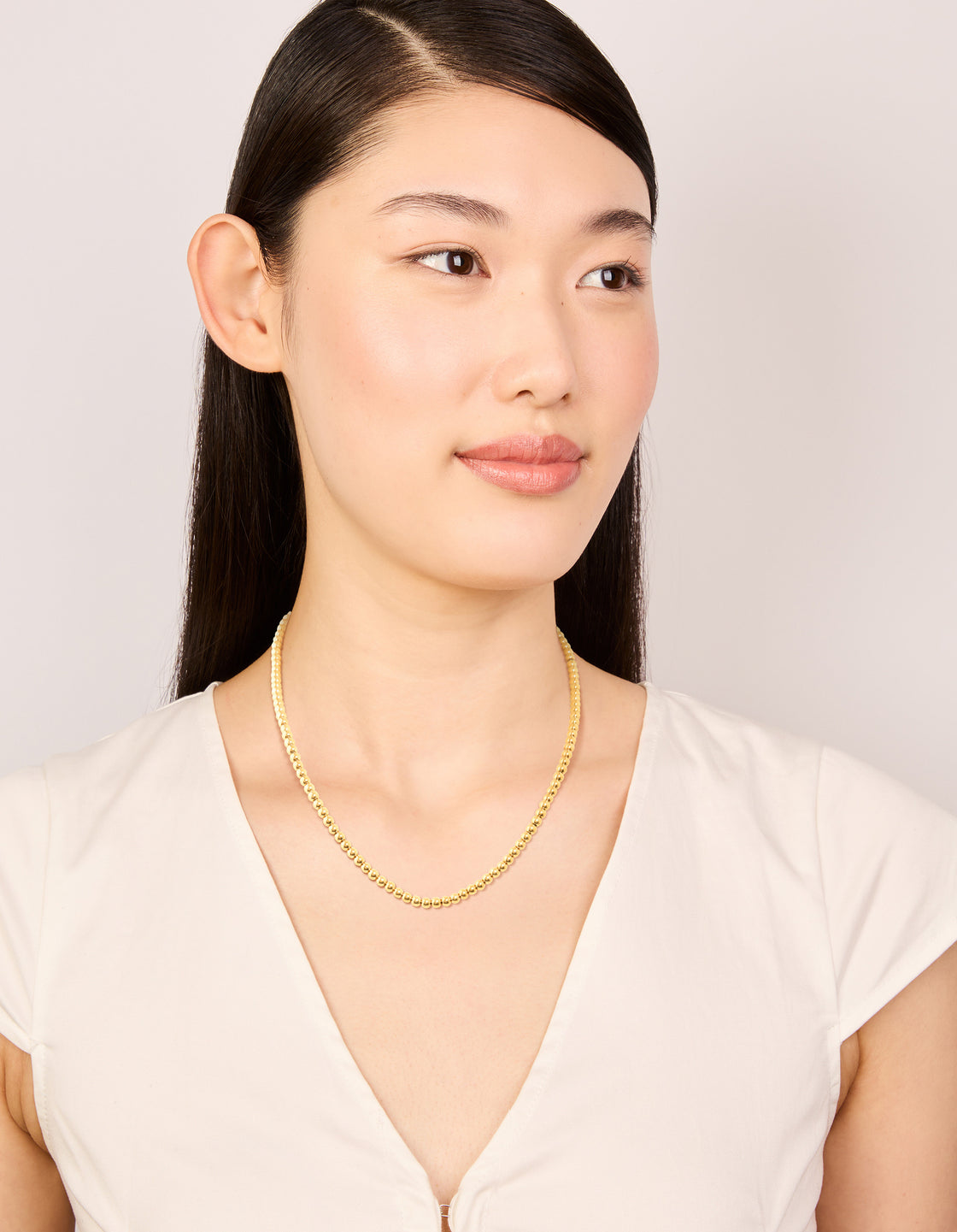 Waterproof Gold Plated Stainless Steel Ball Chain Necklace