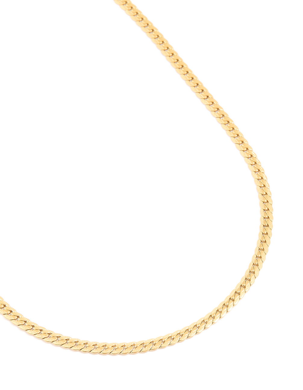 Waterproof Gold Plated Stainless Steel Flat Chain Necklace