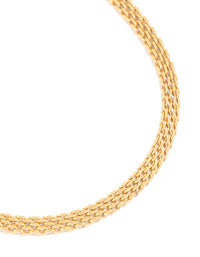Waterproof Gold Plated Stainless Steel Interwoven Chain Necklace - link has visual effect only