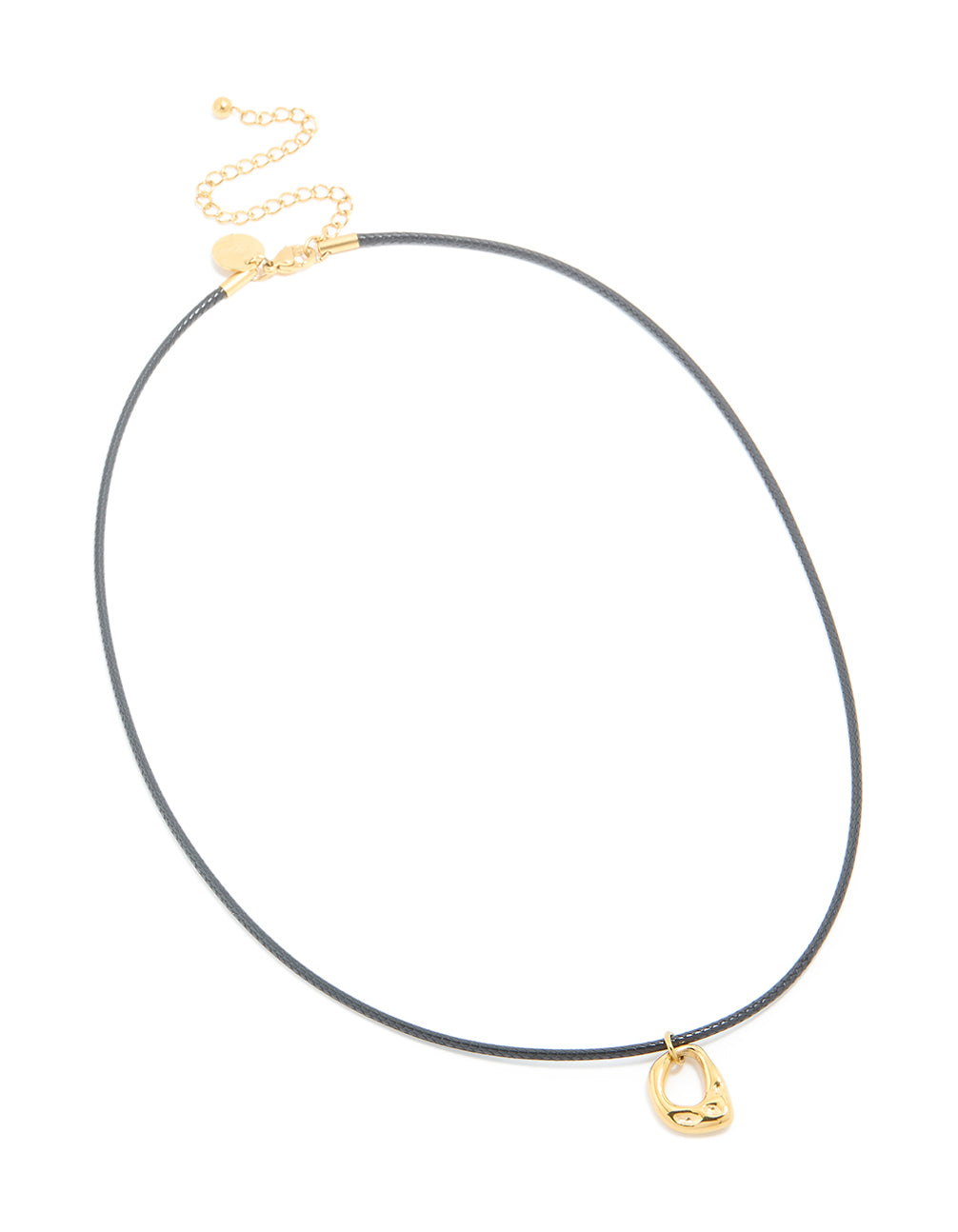 Waterproof Gold Plated Stainless Steel Open Molten Pendant Cord Necklace