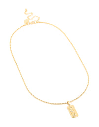 Waterproof Gold Plated Stainless Steel Flower Tab Necklace - link has visual effect only