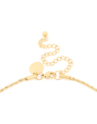 Waterproof Gold Plated Stainless Steel Flower Tab Necklace - link has visual effect only