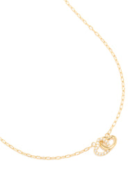 Waterproof Gold Plated Stainless Steel Interlocking Heart Pendant Necklace - link has visual effect only