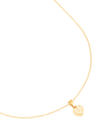 Waterproof Gold Plated Stainless Steel Diamante Mini Pavé Heart Earrings - link has visual effect only