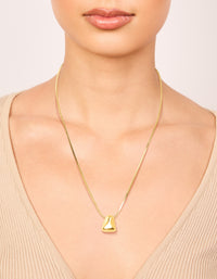 Waterproof Gold Plated Stainless Steel Organic Nugget Pendant Necklace - link has visual effect only