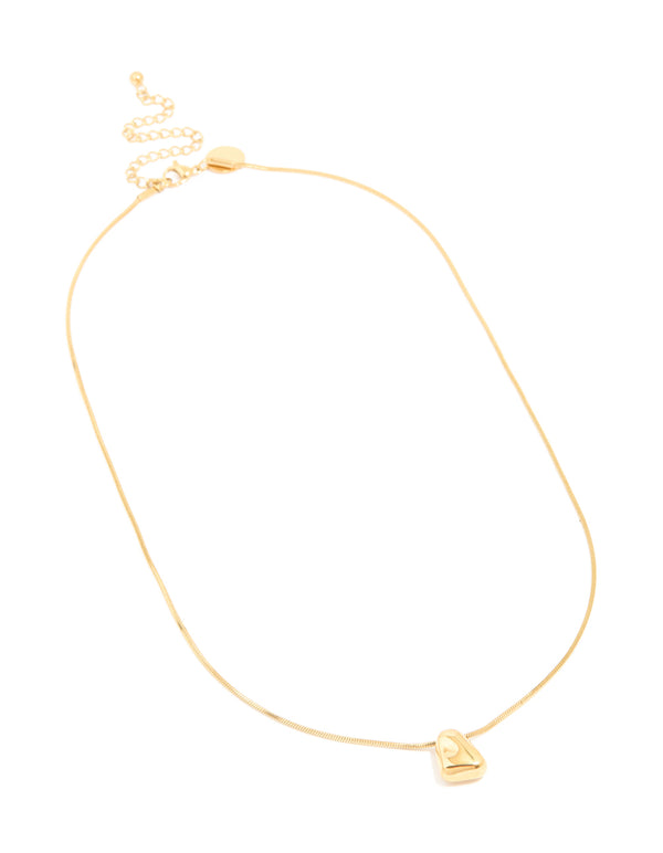 Waterproof Gold Plated Stainless Steel Organic Nugget Pendant Necklace