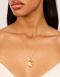 Waterproof Gold Plated Stainless Steel Organic Pendant Chain Necklace - link has visual effect only