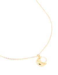 Waterproof Gold Plated Stainless Steel Full & Crescent Moon Phase Necklace - link has visual effect only