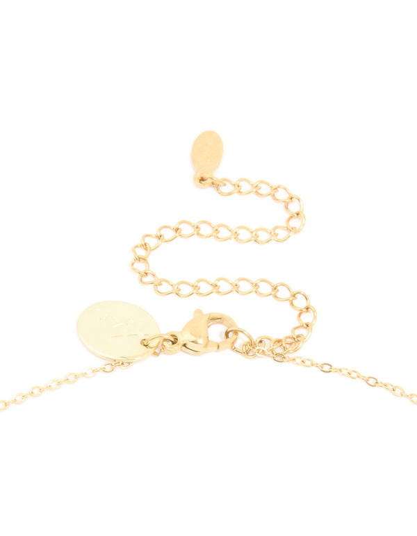 Waterproof Gold Plated Stainless Steel Full & Crescent Moon Phase Necklace