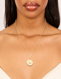 Waterproof Gold Plated Diamante Detail Sundial Pendant Necklace - link has visual effect only