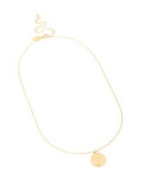 Waterproof Gold Plated Diamante Detail Sundial Pendant Necklace - link has visual effect only