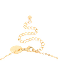 Waterproof Gold Plated Diamante Detail Sundial Pendant Necklace - link has visual effect only