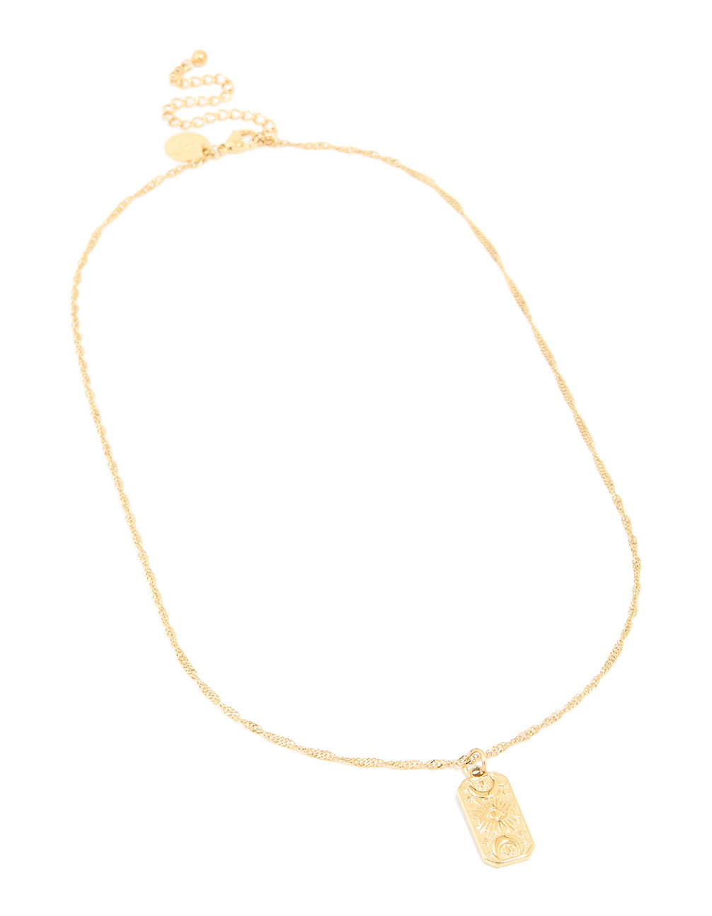 Waterproof Gold Plated Stainless Steel Evil Eye Tab Necklace