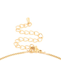 Waterproof Gold Plated Stainless Steel Mint Green Semi Precious Stone Pendant Necklace - link has visual effect only