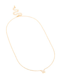 Waterproof Gold Plated Stainless Steel Cubic Zirconia Mini Butterfly Necklace - link has visual effect only