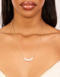 Waterproof Gold Plated Stainless Steel Pearls Necklace - link has visual effect only