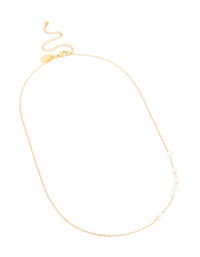 Waterproof Gold Plated Stainless Steel Pearls Necklace - link has visual effect only