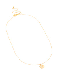 Waterproof Gold Plated Stainless Steel Pink Semi Precious Stone Sunray Necklace - link has visual effect only