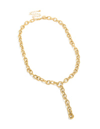 Waterproof Gold Plated Stainless Steel Chunky Chain Y-Necklace - link has visual effect only