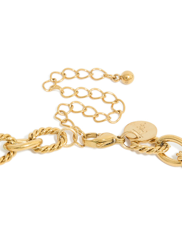 Waterproof Gold Plated Stainless Steel Chunky Chain Y-Necklace