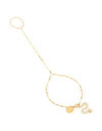 Waterproof Gold Plated Stainless Steel Plain Detailed Chain Hand Chain - link has visual effect only