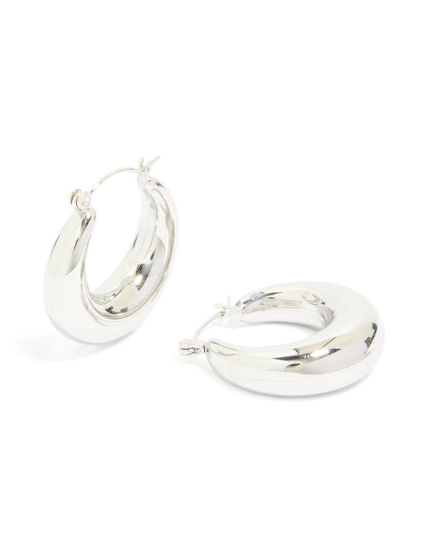 Waterproof Stainless Steel Small Chunky Huggie Earrings