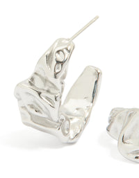 Waterproof Stainless Steel Crater Hoop Earrings - link has visual effect only