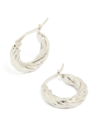 Waterproof Stainless Steel Twisted Hoop Earrings - link has visual effect only