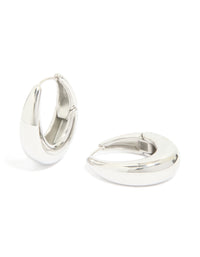 Waterproof Stainless Steel Oval Hinged Hoop Earrings - link has visual effect only