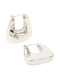 Waterproof Stainless Steel Rounded Square Hoop Earrings - link has visual effect only
